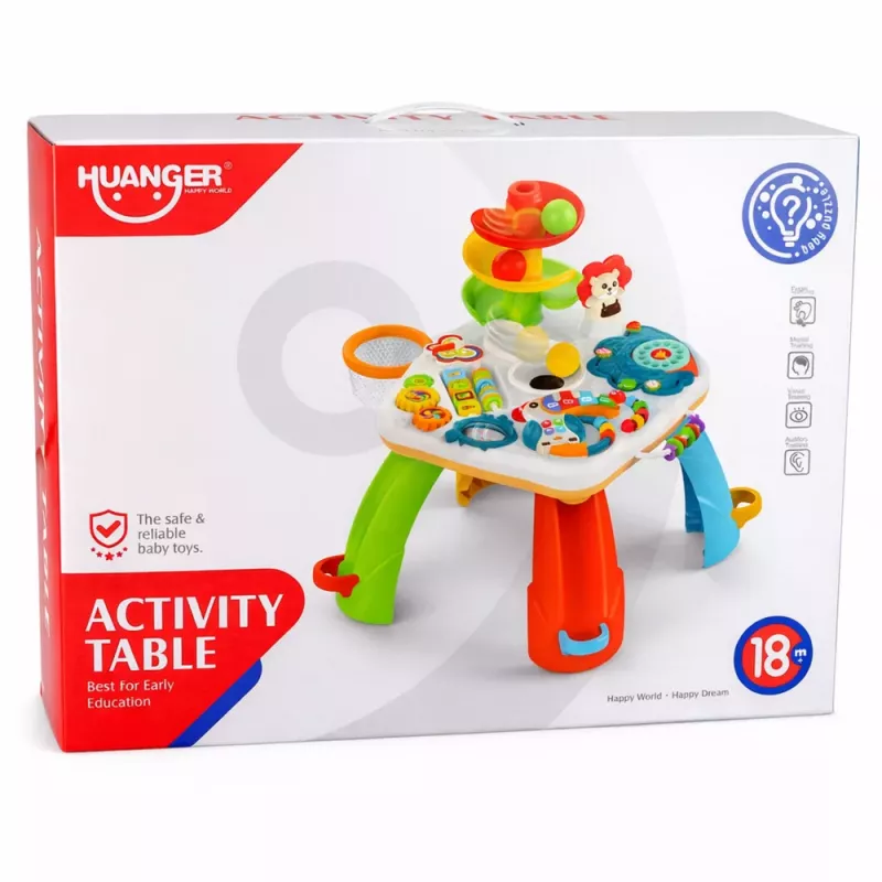 LEAN TOYS Mesa de Aprendizagem Piano Interativo Escorrega para Bolas Móvel El.
