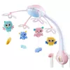 LEAN TOYS Projetor Carrossel de Berço 2 em 1 Melodias Sons de Animais Comando Rosa