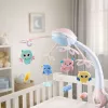 LEAN TOYS Projetor Carrossel de Berço 2 em 1 Melodias Sons de Animais Comando Rosa