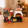 LEAN TOYS Conjunto Pizzaria Forno de Pizza Máquina de Café Acessórios Loja