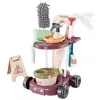 LEAN TOYS Conjunto de Limpeza para Crianças com Carrinho, Esfregona, Balde, Aspirador, 26 peças