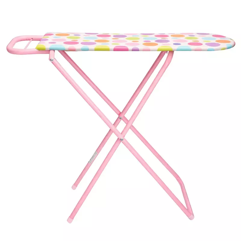 LEAN TOYS Tábua de Passar a Ferro de Metal Dobrável de Brinquedo para Crianças Dots 61 cm