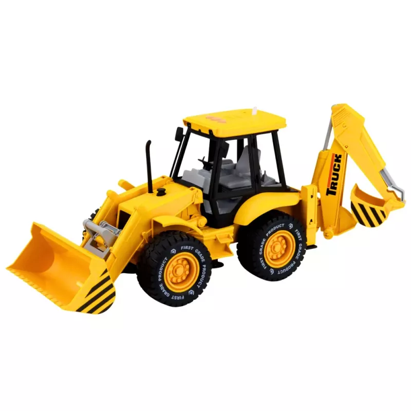 LEAN TOYS Máquinas de Construção Escavadora Carregadora Bulldozer com Rodas, Luzes, Sons - Amarelo