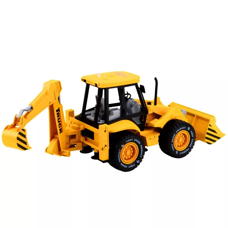 LEAN TOYS Máquinas de Construção Escavadora Carregadora Bulldozer com Rodas, Luzes, Sons - Amarelo