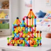 LEAN TOYS Conjunto de Varetas de Construção Magnéticas, Criativo, Colorido, 166 Peças