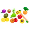 LEAN TOYS Conjunto de Corte de Frutas de Madeira com Faca Magnética Segura e Tábua