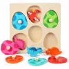 LEAN TOYS Puzzle de Madeira Dinossauros em Ovos Jogo de Memória Educativo