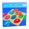 LEAN TOYS Puzzle de Madeira Dinossauros em Ovos Jogo de Memória Educativo