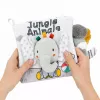 LEAN TOYS Livro Sensorial Macio com Elefante a Crepitar e a Apitar, Cinzento