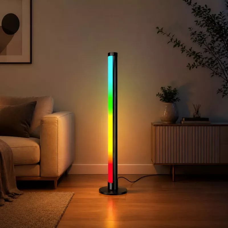 LEAN Candeeiro de Pé de Canto LED RGB com Modo de Música, Comando, App, 90cm