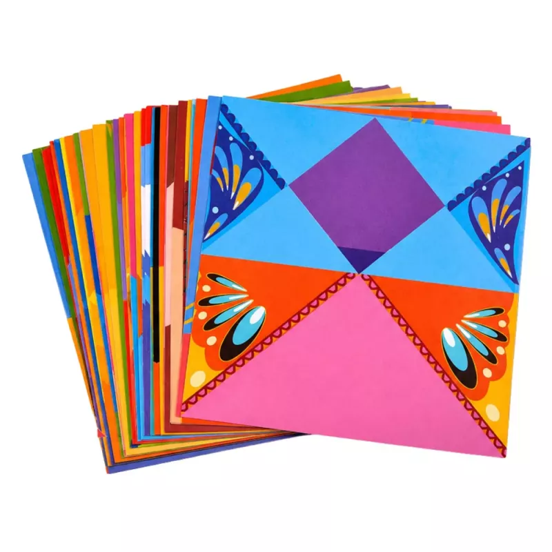 LEAN Conjunto de Origami com Papel Colorido e Livro de Instruções, 100 Folhas