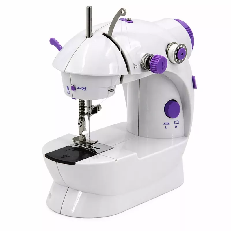LEAN Mini Máquina de Costura com Luz LED, Portátil, 2 Modos, Acessórios, Pedal