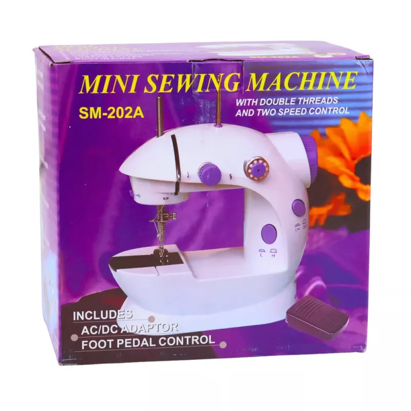 LEAN Mini Máquina de Costura com Luz LED, Portátil, 2 Modos, Acessórios, Pedal