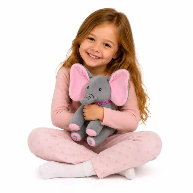 LEAN TOYS Peluche Elefante Interativo Move Orelhas Toca Melodias Jogo Cucu