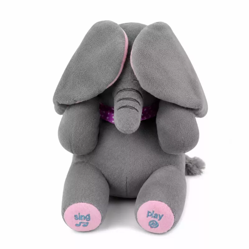 LEAN TOYS Peluche Elefante Interativo Move Orelhas Toca Melodias Jogo Cucu