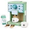 LEAN TOYS Conjunto de Máquina de Café de Madeira com Taças, Leite e Acessórios para Crianças