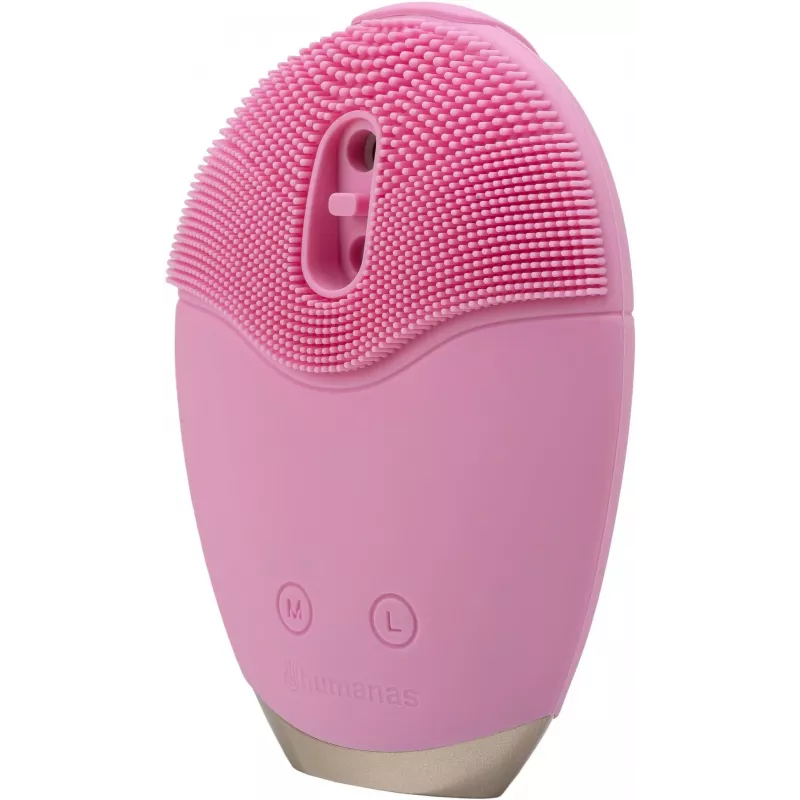 Escova de limpeza facial sónica Humanas Aura Foam - rosa