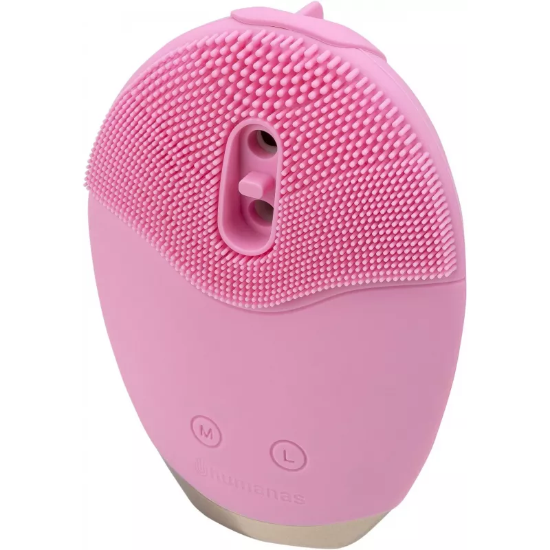 Escova de limpeza facial sónica Humanas Aura Foam - rosa