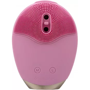 Escova de limpeza facial sónica Humanas Aura Foam - rosa