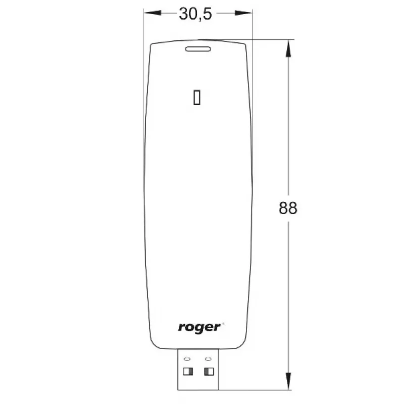 Interface Roger RUD-3-DES, leitor administrador