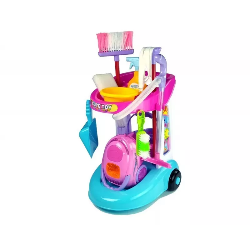 Conjunto de limpeza LEAN TOYS em carrinho com aspirador