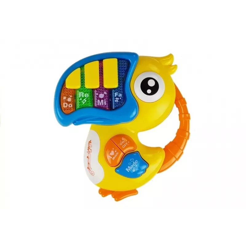 Piano papagaio educativo de aprendizagem precoce LEAN TOYS amarelo
