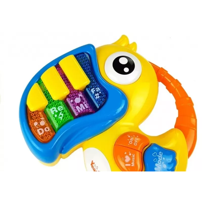 Piano papagaio educativo de aprendizagem precoce LEAN TOYS amarelo