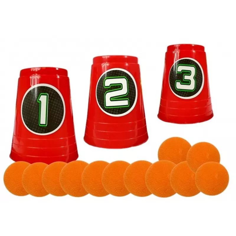 Arma de bola macia LEAN TOYS com espingarda para praticar a pontaria com copos alvo