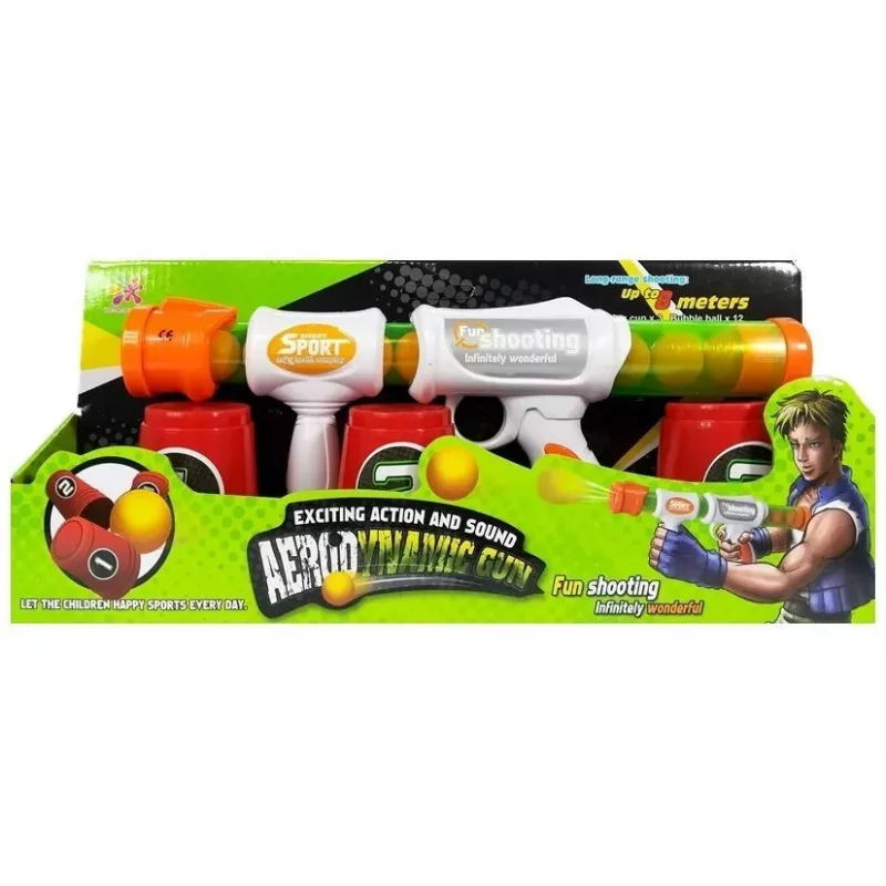 Arma de bola macia LEAN TOYS com espingarda para praticar a pontaria com copos alvo