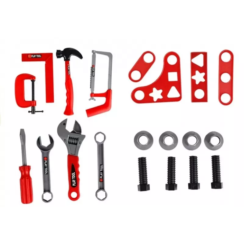 Conjunto de ferramentas grande serração LEAN TOYS para pequenos carpinteiros 23 unid.