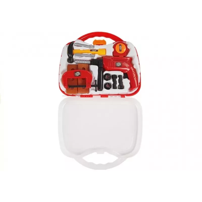 Conjunto de ferramentas LEAN TOYS em mala berbequim parafusos martelo