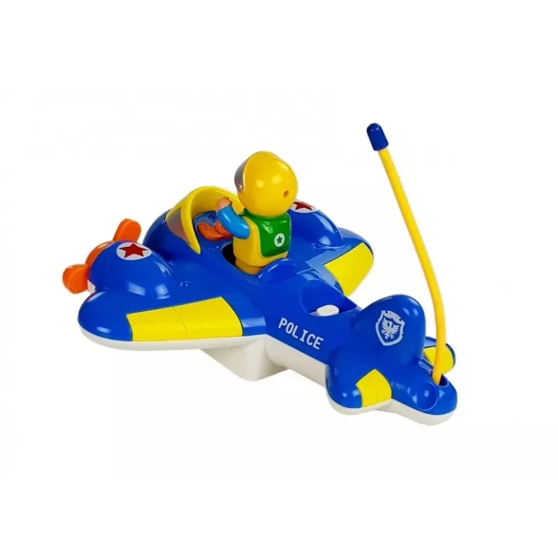 LEAN TOYS Avião R/C para bebé com volante de controlo remoto azul