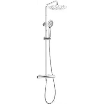 DEANTE cabeça de chuveiro com válvula misturadora termostática - Arnika Nero, preto mate, chuveiro de chuva 250 mm