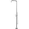 DEANTE Coluna de duche de jardim com lava-pés, aço inoxidável escovado AISI 304, 2 saídas, 2150 mm