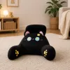 LEAN TOYS Almofada de encosto para cadeira cama gato preto 60 x 40 cm