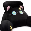 LEAN TOYS Almofada de encosto para cadeira cama gato preto 60 x 40 cm
