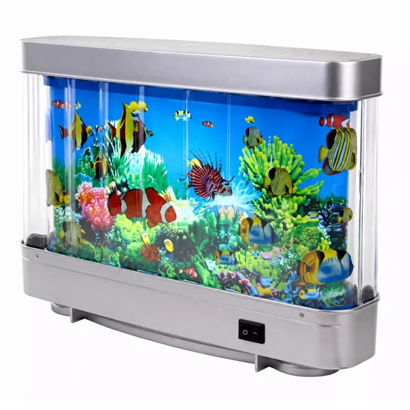 LEAN Luz noturna decorativa LED para aquário 3D peixe móvel colorido