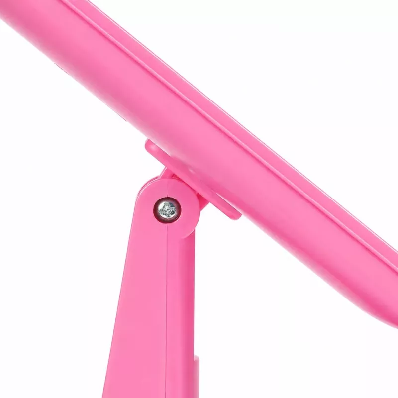 LEAN Espelho de maquilhagem LED dobrável com ampliação rotação por toque rosa