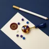LEAN TOYS Conjunto de selos de cera carimbo de cera para decorar - conjunto de 6 peças com carimbo de latão, colher de derreter, varetas de cera e vela