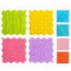 LEAN TOYS Tapete de puzzle sensorial de silicone caminho sensorial colorido 25 cm 12 unid.