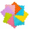LEAN TOYS Tapete de puzzle sensorial de silicone caminho sensorial colorido 25 cm 12 unid.