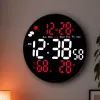 LEAN Relógio de parede digital LED data temperatura humidade alarme com controlo remoto 25 cm