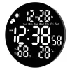 LEAN Relógio de parede digital LED data temperatura humidade alarme com controlo remoto 25 cm