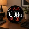 LEAN Relógio de parede digital LED data temperatura humidade alarme com controlo remoto 25 cm