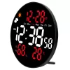 LEAN Relógio de parede digital LED data temperatura humidade alarme com controlo remoto 25 cm