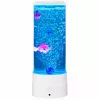 LEAN Candeeiro noturno decorativo LED RGB aquário com peixes 16 cores USB branco