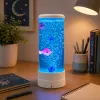 LEAN Candeeiro noturno decorativo LED RGB aquário com peixes 16 cores USB branco