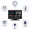 LEAN Relógio digital com termómetro interior e higrómetro estação meteorológica LED