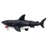 LEAN TOYS Tubarão RC com controlo remoto, move a cauda, luzes, efeito de fumo, preto