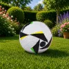 LEAN TOYS Bola de futebol de treino para relva natural, branca com padrão, tamanho 5 (22 cm)